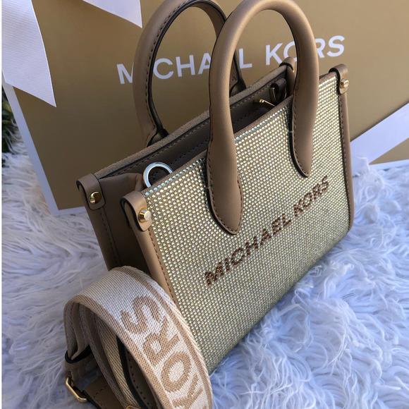 MICHAEL KORS Mirella Extra-Small Logo Shopper Leather Crossbody With Gift Box - Picture 3 of 9